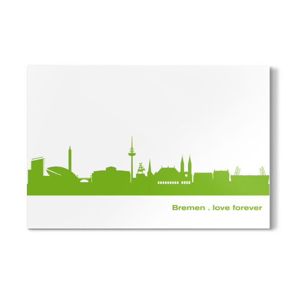 Galerie-Print "Bremen 01 grüner Skyline-Print" 30x20 cm artboxONE