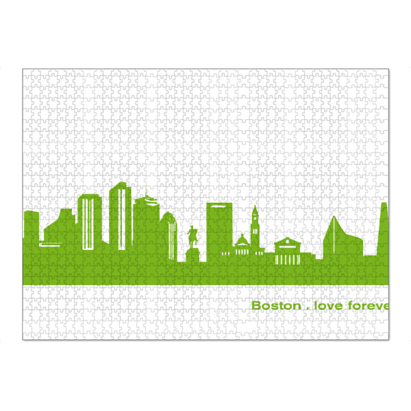 Puzzle Ravensburger "Boston 01 grüner Skyline-Print" artboxONE - Abstrakt,Architektur,Städte / Boston