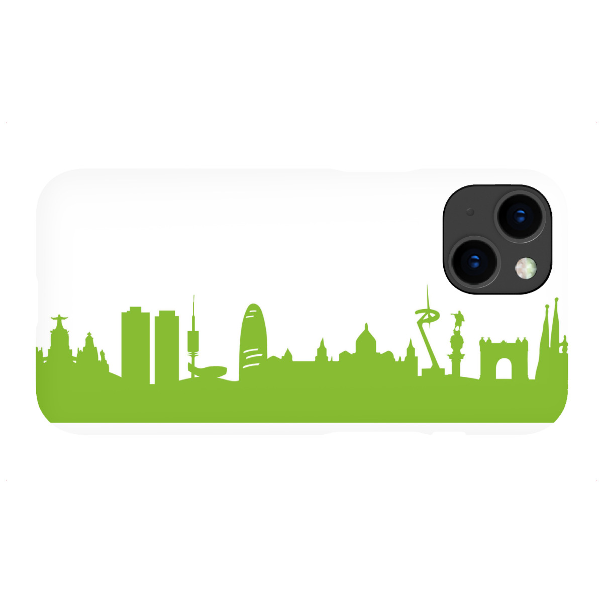 iPhone "Barcelona 01 grüner Skyline-Print" Premium-Case Handyhülle artboxONE