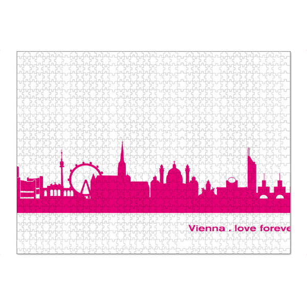 Puzzle Ravensburger "Wien 04 Pink Skyline Print monochrome" artboxONE - Städte,Abstrakt,Architektur,Städte / Wien