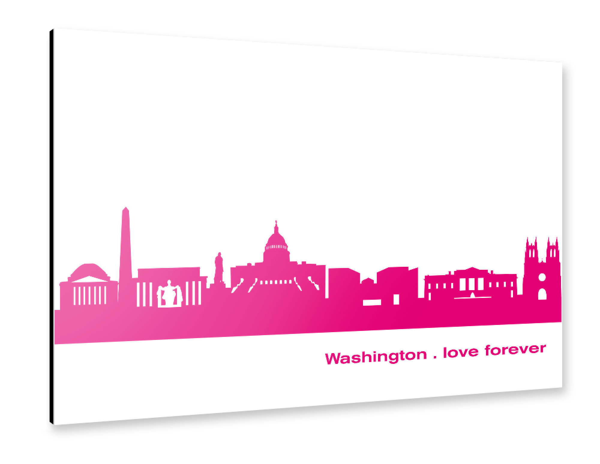 Alu-Dibond "Washington 04 Pink Skyline Print monochrome" 30x20 cm artboxONE