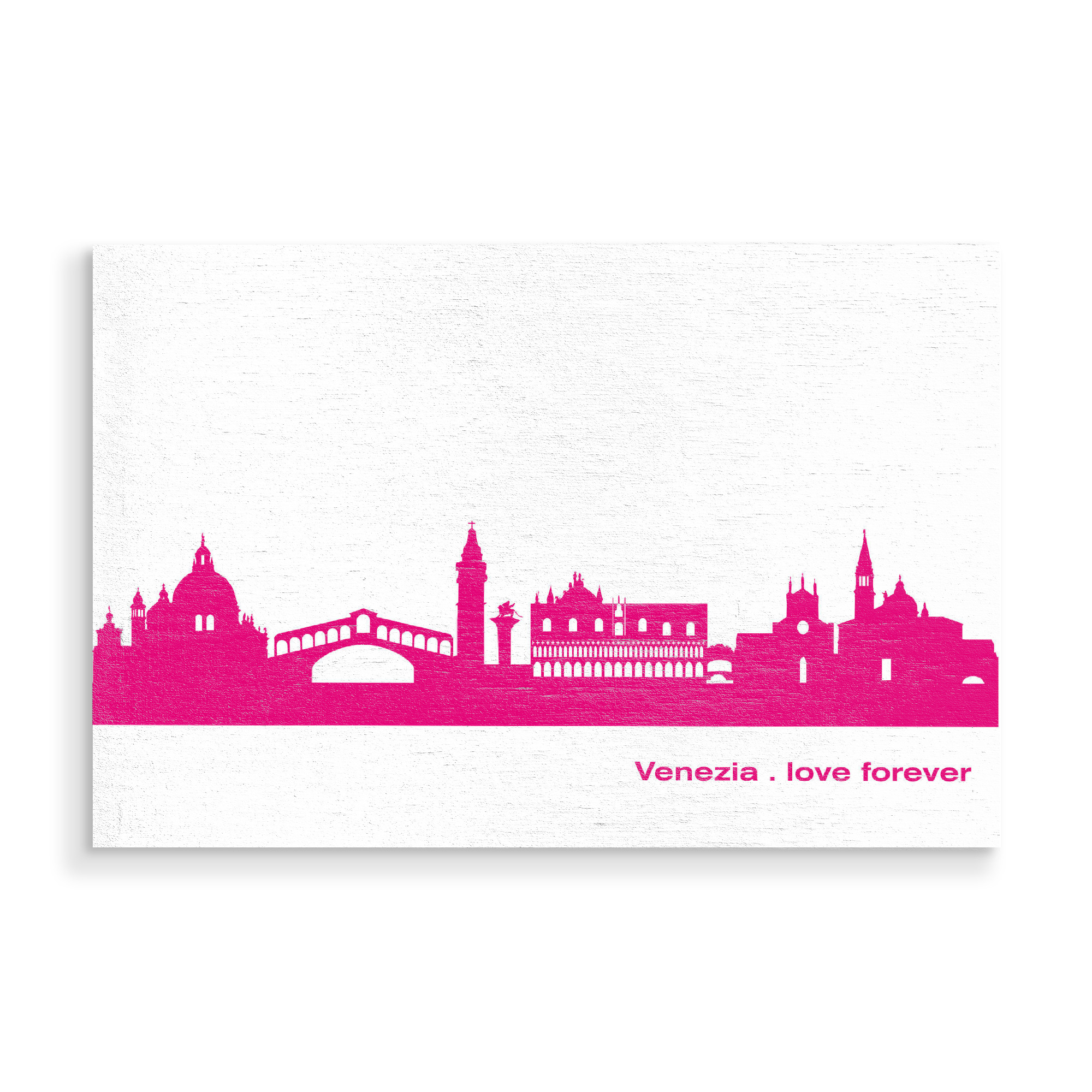 Holzbild "Venedig 04 Pink Skyline Print monochrome" artboxONE - Städte,Abstrakt,Architektur,Städte / Venedig