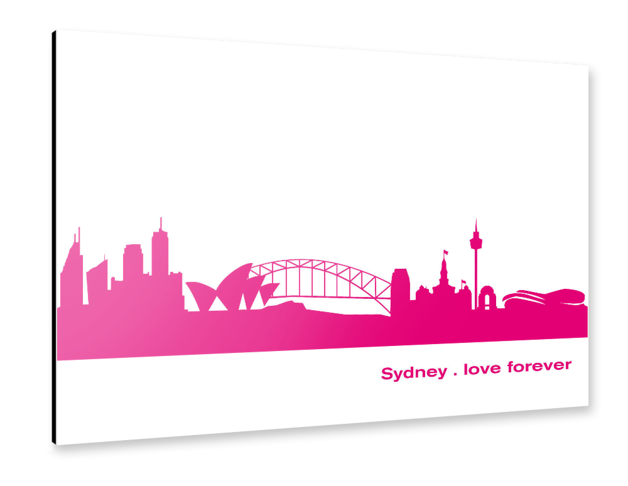 Alu-Dibond "Sydney 04 Pink Skyline Print monochrome" 30x20 cm artboxONE