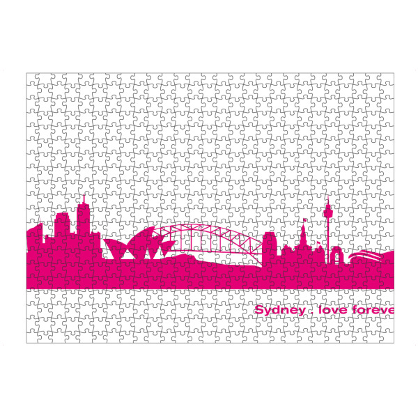 Puzzle Ravensburger "Sydney 04 Pink Skyline Print monochrome" artboxONE - Städte,Abstrakt,Architektur,Städte / Sydney