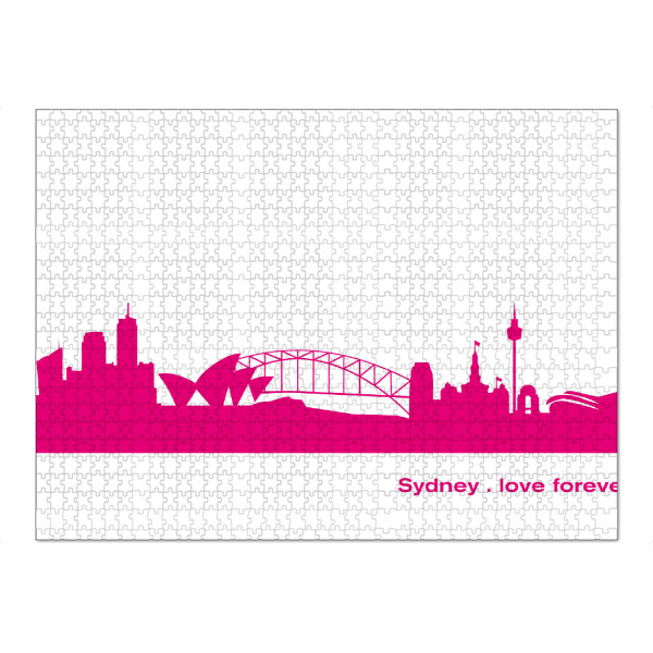 Puzzle Ravensburger "Sydney 04 Pink Skyline Print monochrome" artboxONE - Städte,Abstrakt,Architektur,Städte / Sydney