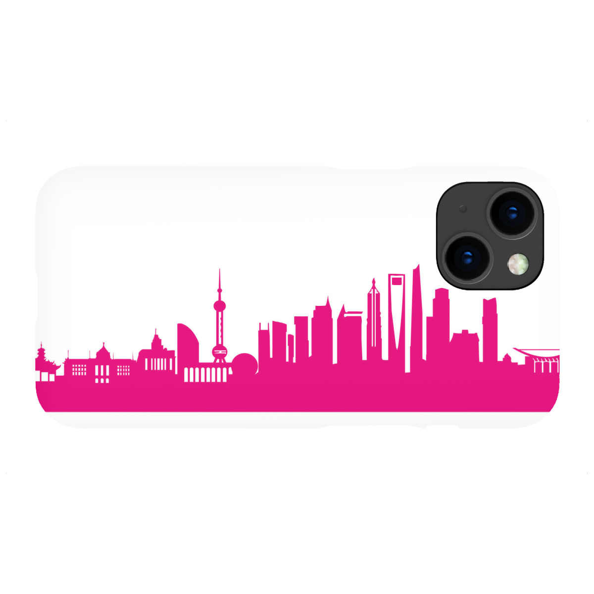 iPhone "Shanghai 04 Pink Skyline Print monochrome" Premium-Case Handyhülle artboxONE