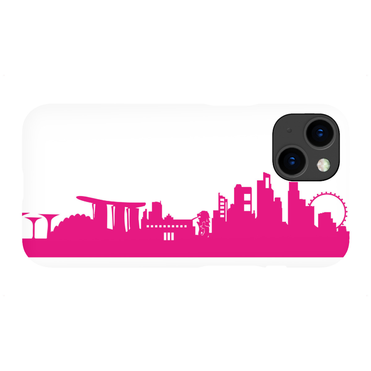 iPhone "Singapur 04 Pink Skyline Print monochrome" Premium-Case Handyhülle artboxONE