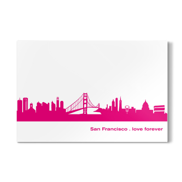 Galerie-Print "San Francisco 04 Pink Skyline Print monochrome" 30x20 cm artboxONE