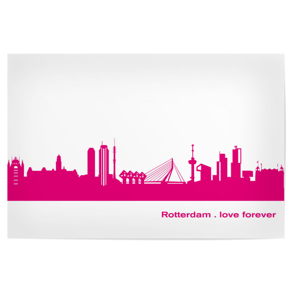 Poster "Rotterdam 04 Pink Skyline Print monochrome" artboxONE - Städte,Abstrakt,Architektur,Städte / Weitere