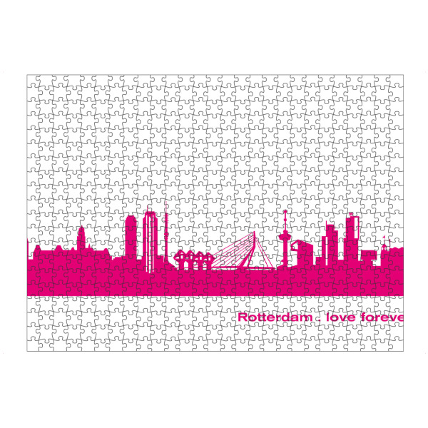 Puzzle Ravensburger "Rotterdam 04 Pink Skyline Print monochrome" artboxONE - Städte,Abstrakt,Architektur,Städte / Weitere