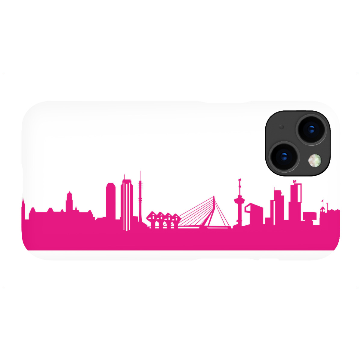 iPhone "Rotterdam 04 Pink Skyline Print monochrome" Premium-Case Handyhülle artboxONE