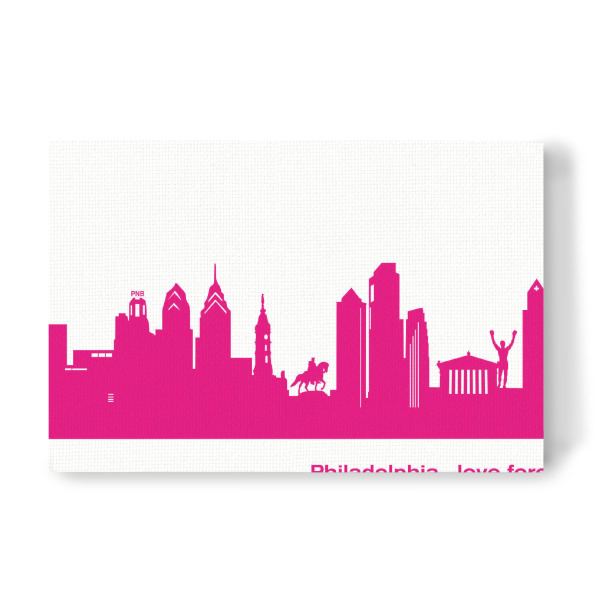 Leinwandbild "Philadelphia 04 Pink Skyline Print monochrome" artboxONE - Städte,Abstrakt,Architektur,Städte / Weitere