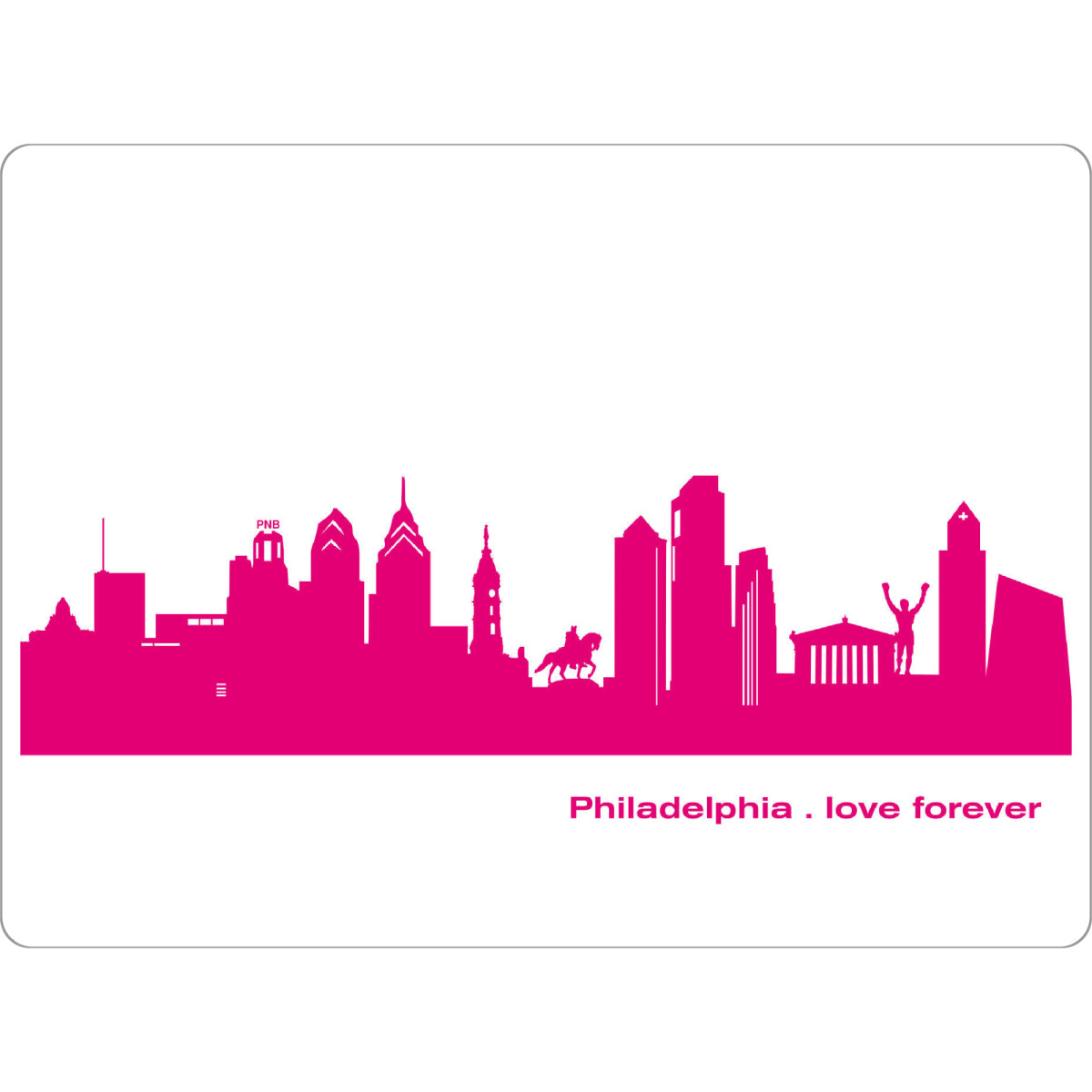 Tischset "Philadelphia 04 Pink Skyline Print monochrome" artboxONE - Städte,Abstrakt,Architektur,Städte / Weitere