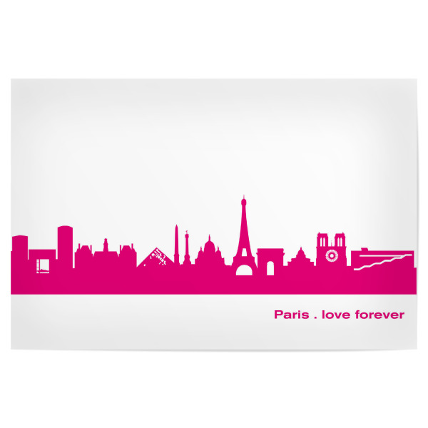 Poster 30x20 cm "Paris 04 Pink Skyline Print monochrome 2" artboxONE - Städte,Abstrakt,Architektur,Städte / Paris