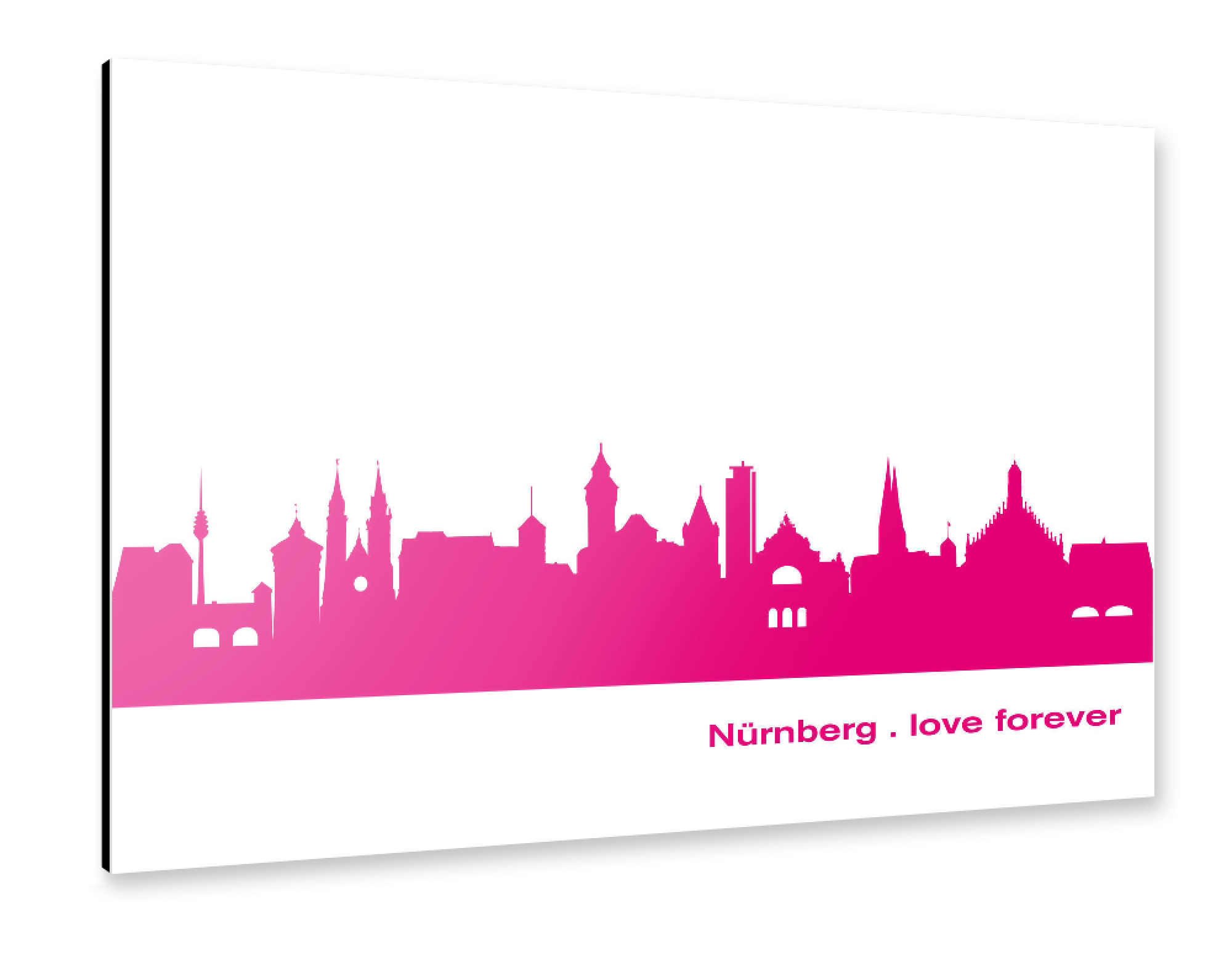 Alu-Dibond "Nürnberg 04 Pink Skyline Print monochrome" 75x50 cm artboxONE