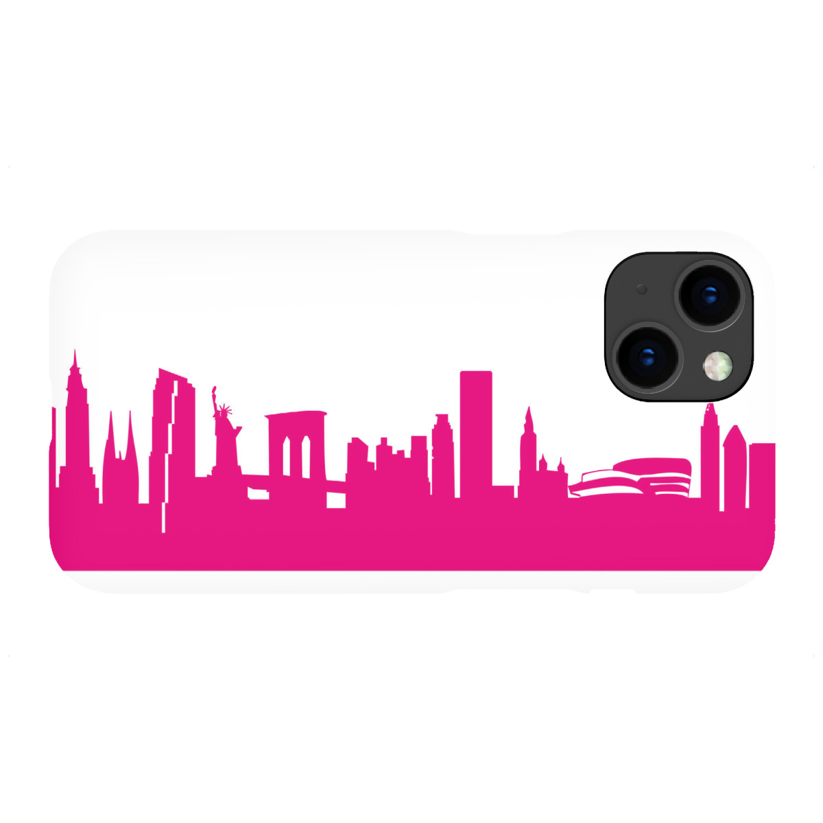iPhone "New York 04 Pink Skyline Print monochrome" Premium-Case Handyhülle artboxONE