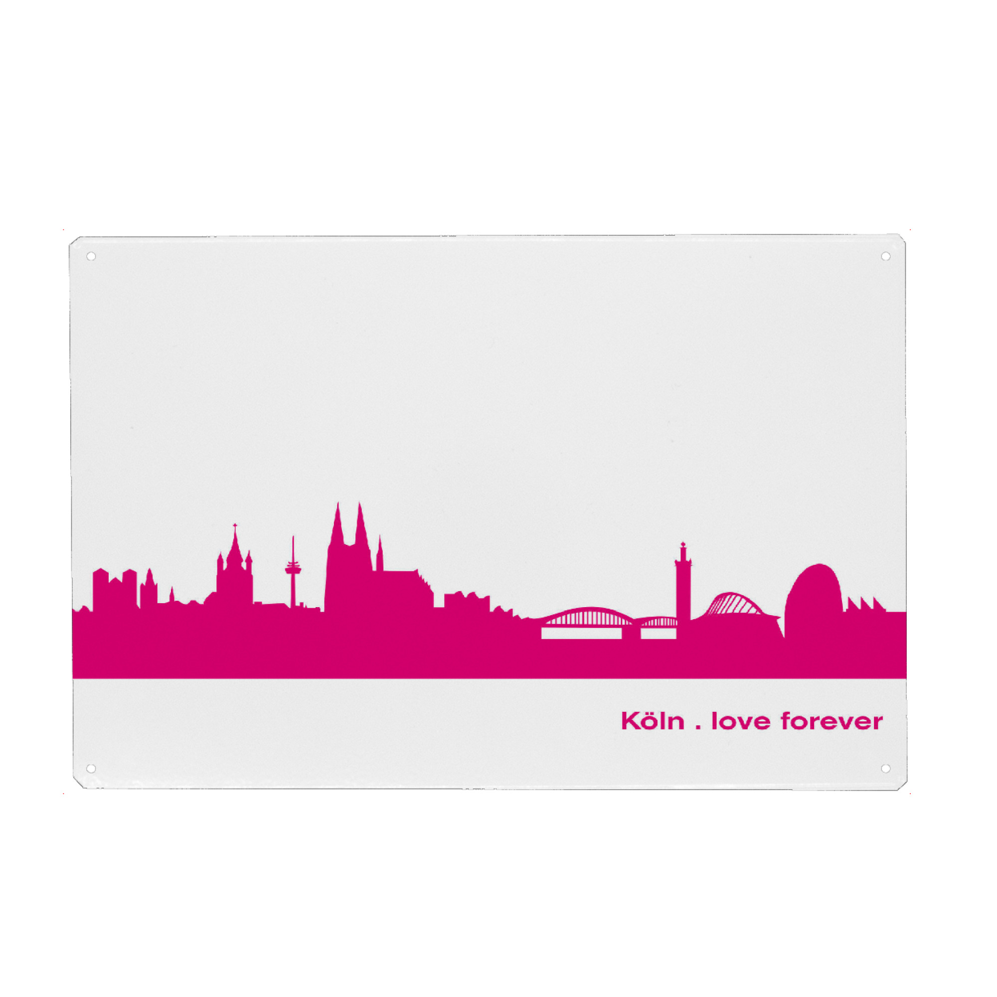 Metall Poster "Köln 04 Pink Skyline Print monochrome" artboxONE - Städte,Städte / Köln,Abstrakt,Architektur