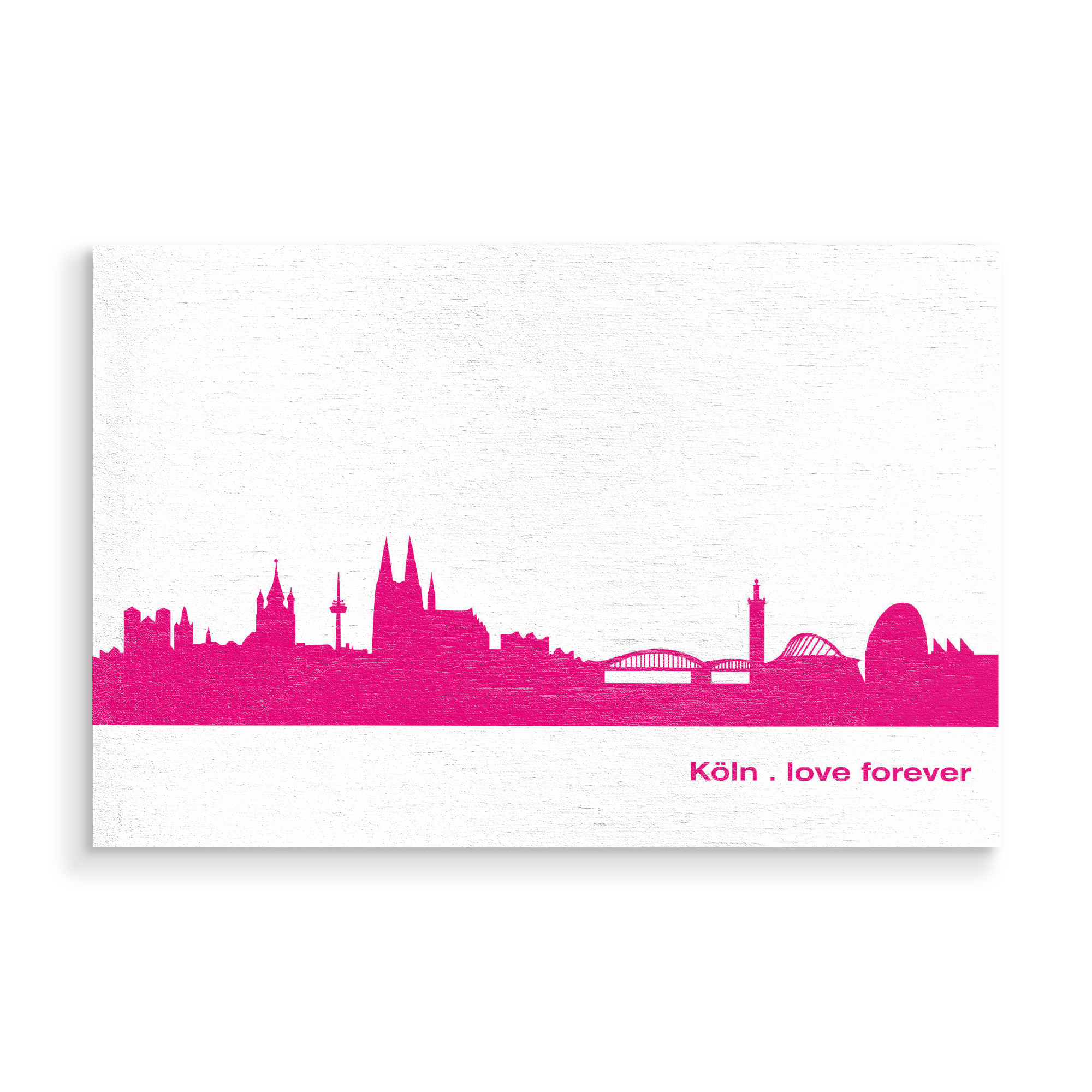Holzbild "Köln 04 Pink Skyline Print monochrome" artboxONE - Städte,Städte / Köln,Abstrakt,Architektur