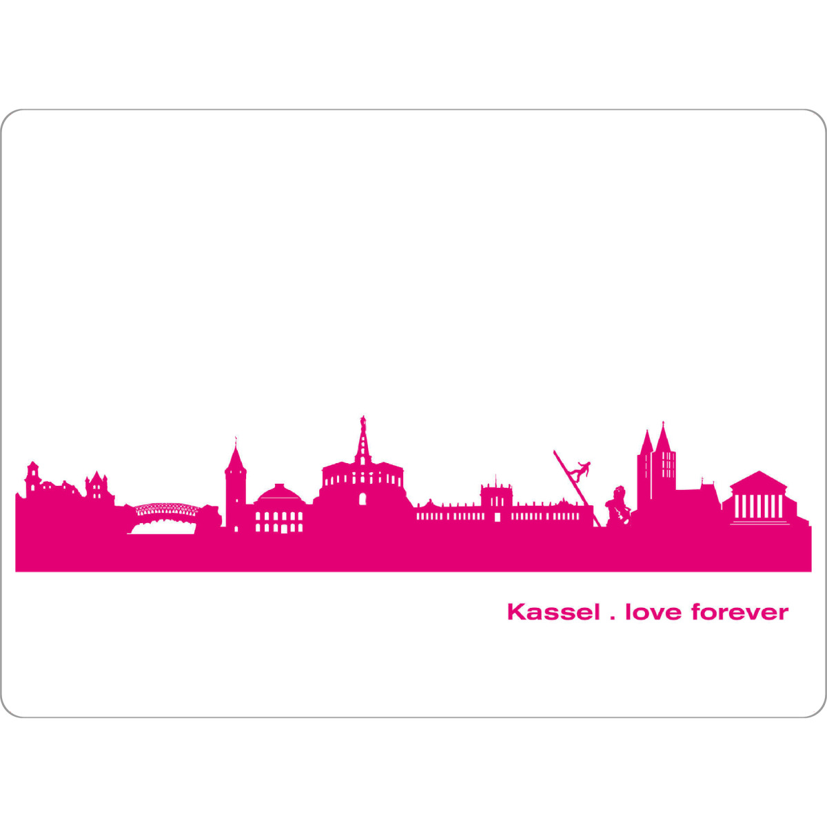 Tischset "Kassel 04 Pink Skyline Print monochrome" artboxONE - Städte,Abstrakt,Architektur,Städte / Weitere
