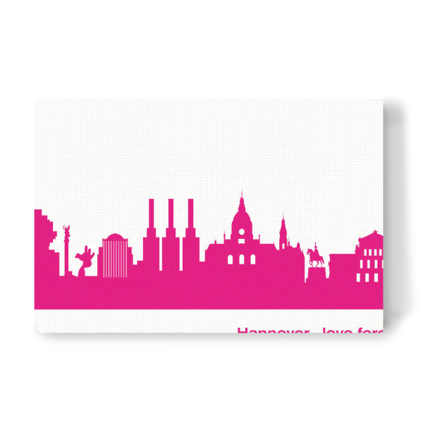 Leinwandbild "Hannover 04 Pink Skyline Print monochrome" artboxONE - Städte,Abstrakt,Architektur,Städte / Weitere
