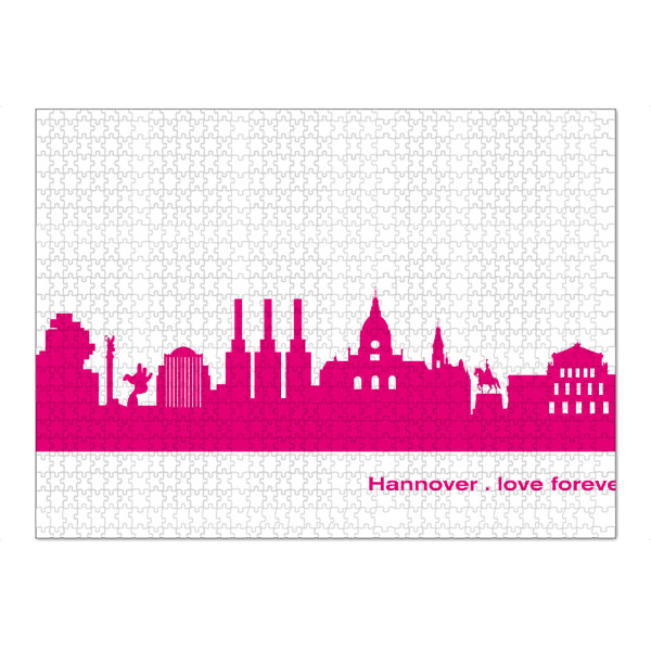 Puzzle Ravensburger "Hannover 04 Pink Skyline Print monochrome" artboxONE - Städte,Abstrakt,Architektur,Städte / Weitere