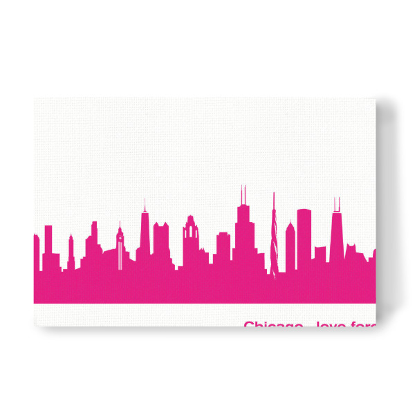 Leinwandbild "Chicago 04 Pink Skyline Print monochrome" artboxONE - Städte,Abstrakt,Architektur,Städte / Chicago