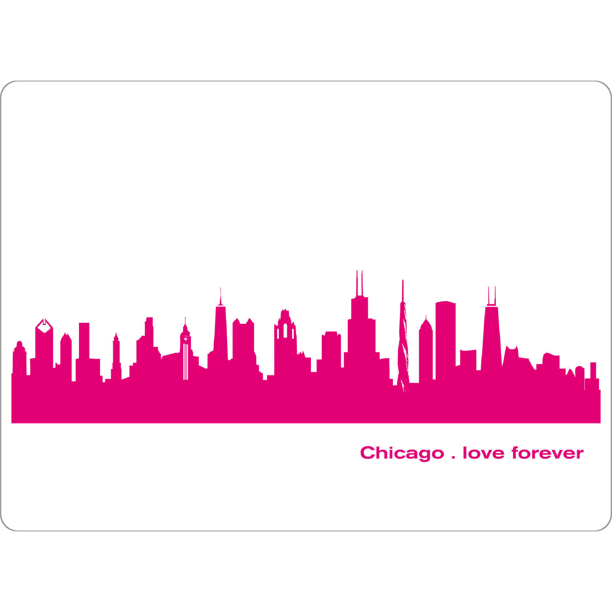 Tischset "Chicago 04 Pink Skyline Print monochrome" artboxONE - Städte,Abstrakt,Architektur,Städte / Chicago