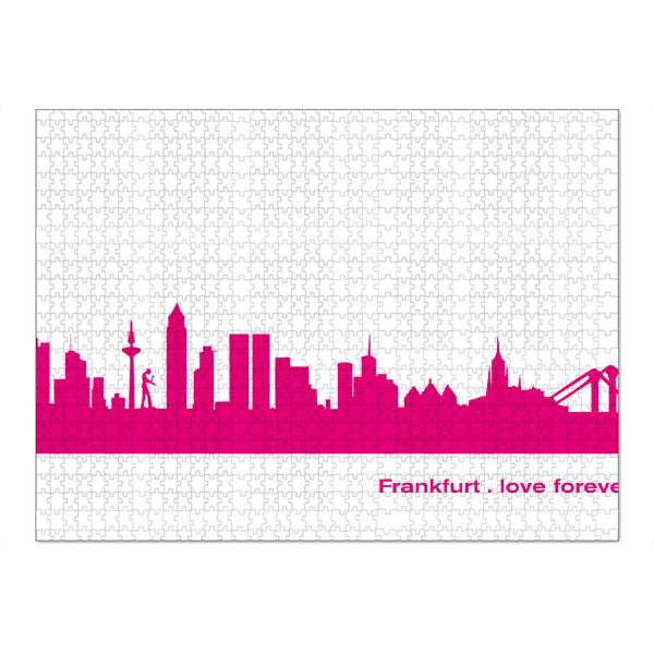 Puzzle Ravensburger "Frankfurt 04 Pink Skyline Print monochrome" artboxONE - Städte,Abstrakt,Architektur,Städte / Frankfurt