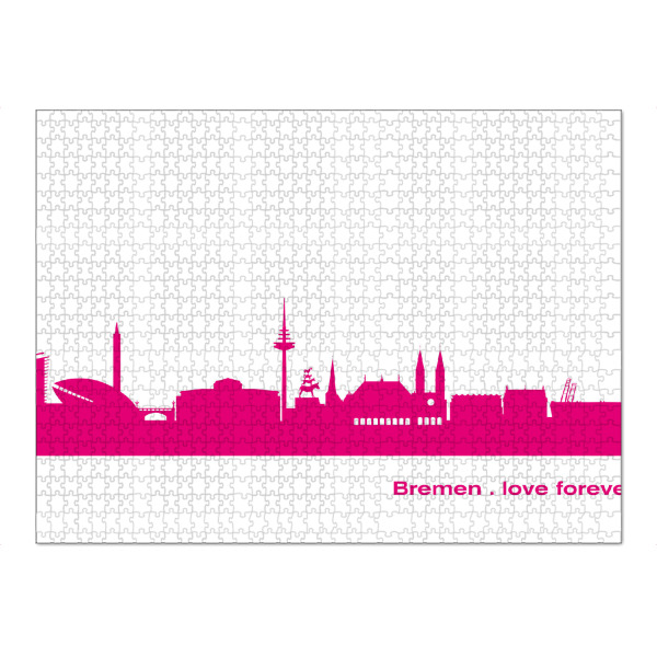 Puzzle Ravensburger "Bremen 04 Pink Skyline Print monochrome" artboxONE - Reise,Abstrakt,Architektur