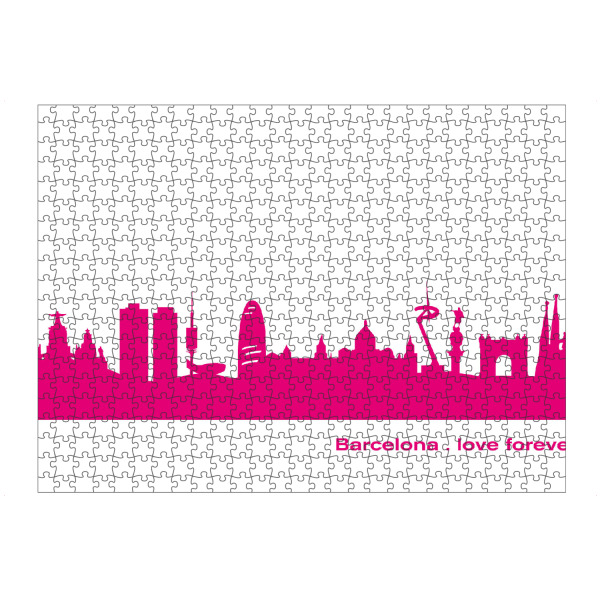 artboxONE Puzzle "Barcelona04 Skyline Pink Print monochrome" artboxONE - Städte,Abstrakt,Architektur,Städte / Barcelona