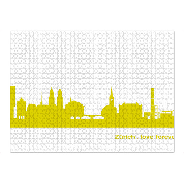 Puzzle Ravensburger "Zürich 06 Skyline Spring-Green Print monochrome" artboxONE - Städte,Abstrakt,Architektur,Städte / Zürich