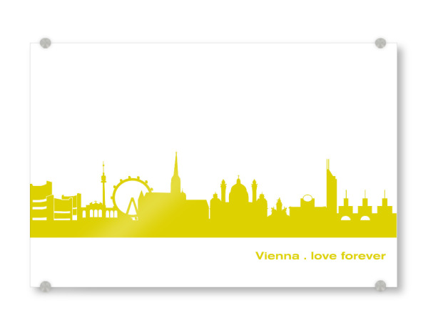 Acrylglasbild "Wien 06 Skyline Spring-Green Print monochrome" artboxONE - Städte,Abstrakt,Architektur,Städte / Wien