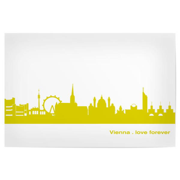 Poster 30x20 cm "Wien 06 Skyline Spring-Green Print monochrome" artboxONE - Städte,Abstrakt,Architektur,Städte / Wien