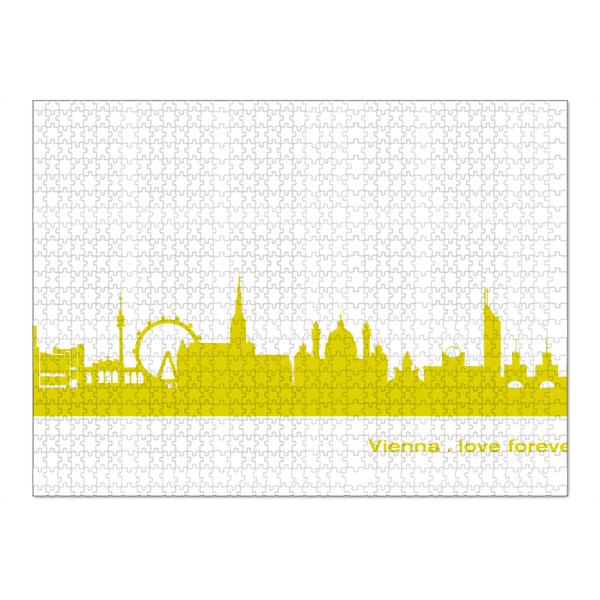 Puzzle Ravensburger "Wien 06 Skyline Spring-Green Print monochrome" artboxONE - Städte,Abstrakt,Architektur,Städte / Wien