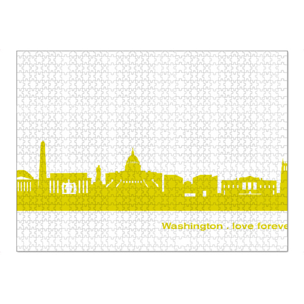 Puzzle Ravensburger "Washington 06 Skyline Spring-Green Print monochrome" artboxONE - Städte,Abstrakt,Architektur,Städte / Washington