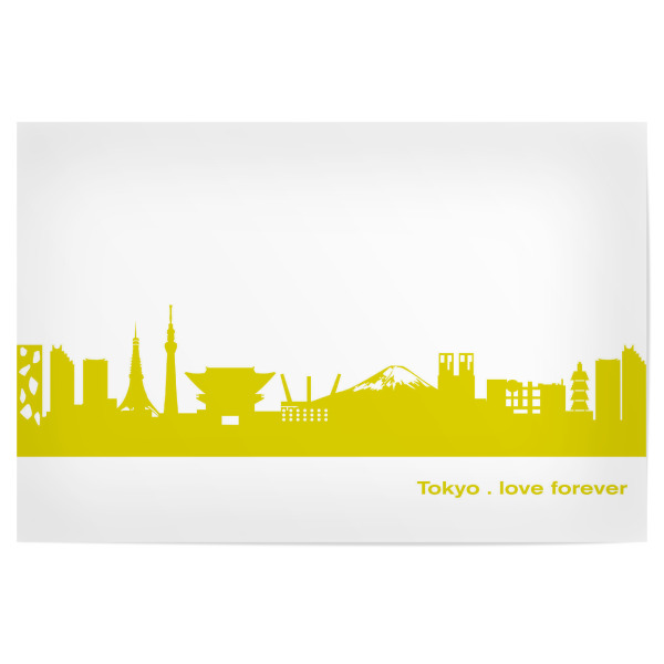 Poster "Tokio 06 Skyline Spring-Green Print monochrome" artboxONE - Städte,Abstrakt,Architektur,Städte / Tokio