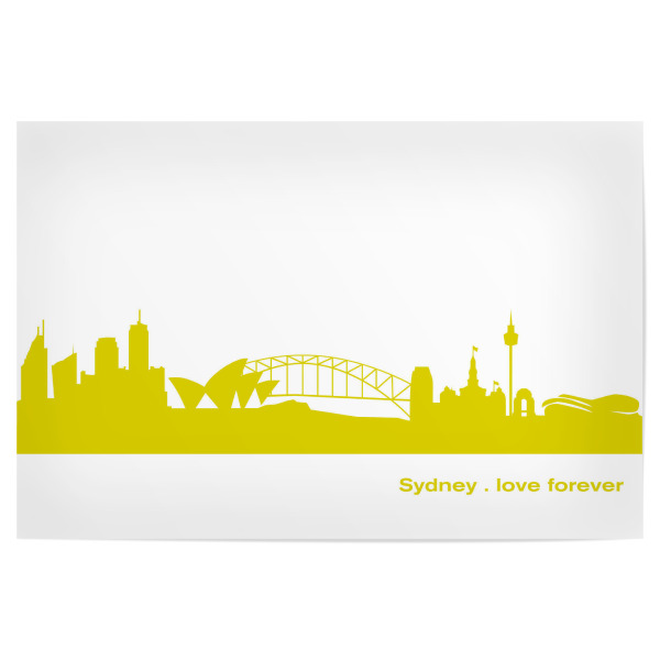Poster 30x20 cm "Sydney 06 Skyline Spring-Green Print monochrome" artboxONE - Städte,Abstrakt,Architektur,Städte / Sydney