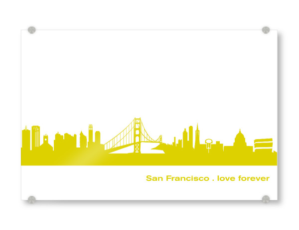 Acrylglasbild "San Francisco 06 Skyline Spring-Green Print monochrome" artboxONE - Städte,Abstrakt,Architektur,Städte / San Francisco
