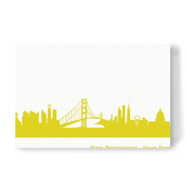 Leinwandbild "San Francisco 06 Skyline Spring-Green Print monochrome" artboxONE - Städte,Abstrakt,Architektur,Städte / San Francisco