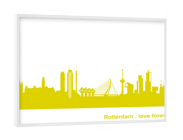 Poster mit weißem Rahmen "Rotterdam 06 Skyline Spring-Green Print monochrome" artboxONE - Städte,Abstrakt,Architektur,Städte / Weitere