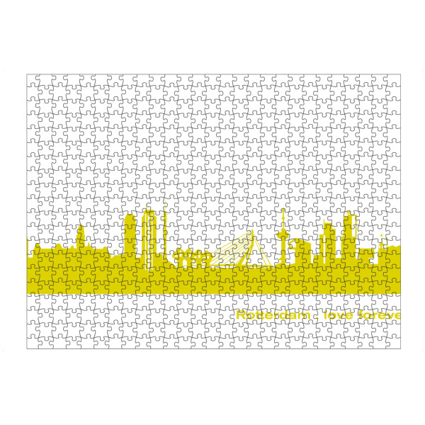 Puzzle Ravensburger "Rotterdam 06 Skyline Spring-Green Print monochrome" artboxONE - Städte,Abstrakt,Architektur,Städte / Weitere