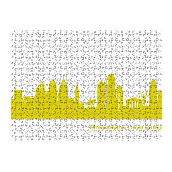 artboxONE Puzzle "Philadelphia 06 Skyline Spring-Green Print monochrome" artboxONE - Städte,Abstrakt,Architektur,Städte / Weitere