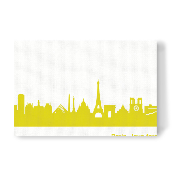 Leinwandbild "Paris 06 Skyline Spring-Green Print monochrome" artboxONE - Städte,Abstrakt,Städte / Paris