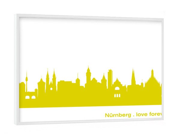Poster mit weißem Rahmen "Nürnberg 06 Skyline Spring-Green Print monochrome" artboxONE - Städte,Abstrakt,Architektur,Städte / Weitere