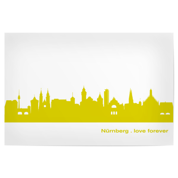 Poster 30x20 cm "Nürnberg 06 Skyline Spring-Green Print monochrome" artboxONE - Städte,Abstrakt,Architektur,Städte / Weitere