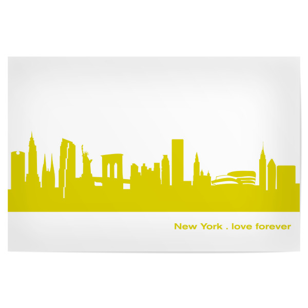 Poster "New York 06 Skyline Spring-Green Print monochrome" artboxONE - Städte,Städte / New York,Abstrakt,Architektur