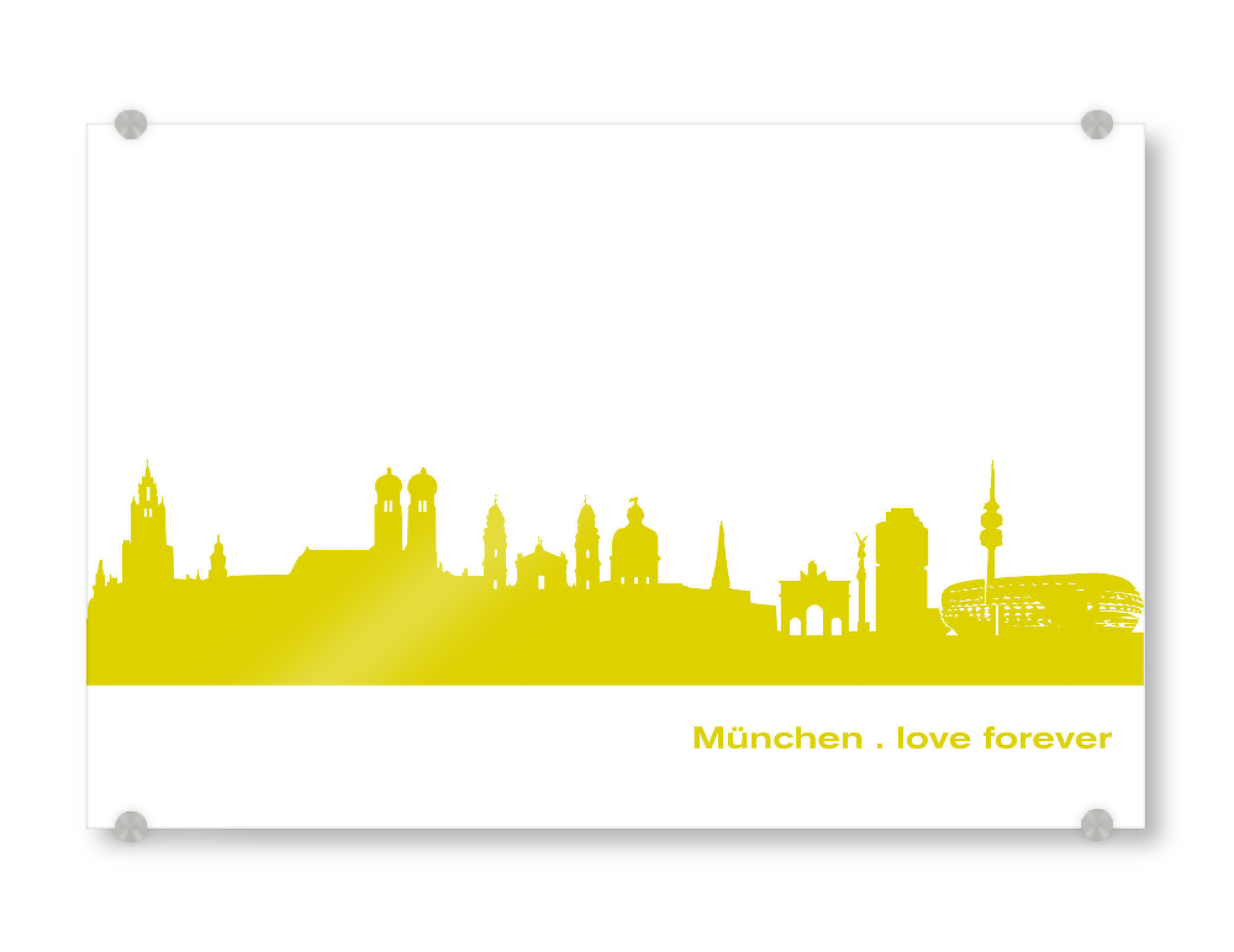 Acrylglasbild "München 06 Skyline Spring-Green Print monochrome" artboxONE - Städte,Städte / München,Abstrakt,Architektur