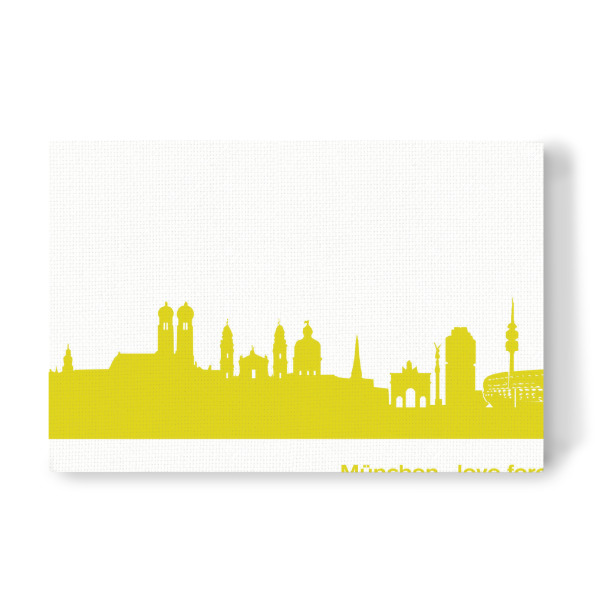 Leinwandbild "München 06 Skyline Spring-Green Print monochrome" artboxONE - Städte,Städte / München,Abstrakt,Architektur