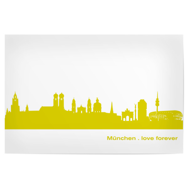 Poster 30x20 cm "München 06 Skyline Spring-Green Print monochrome" artboxONE - Städte,Städte / München,Abstrakt,Architektur