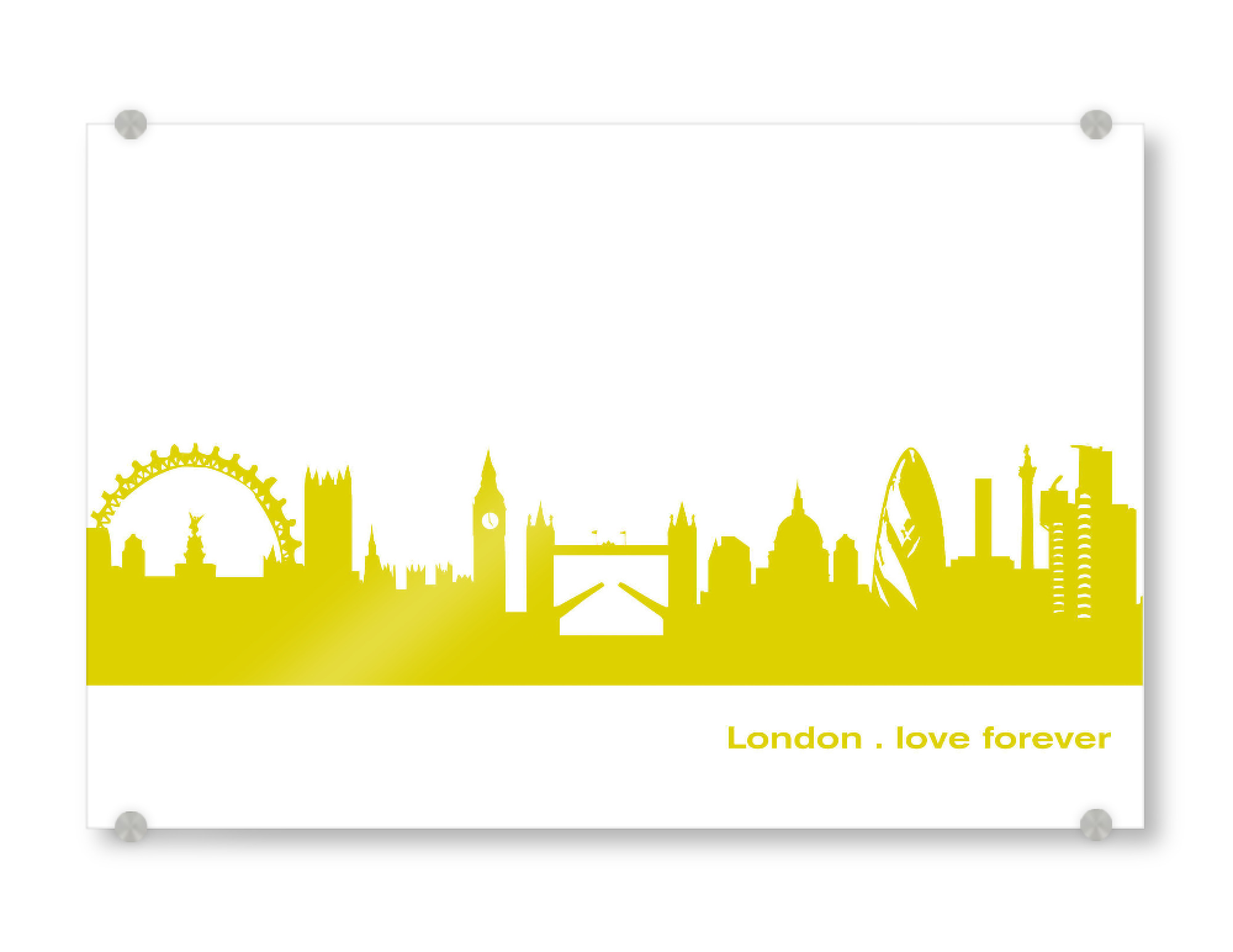 Acrylglasbild "London 06 Skyline Spring-Green Print monochrome" artboxONE - Städte,Städte / London,Abstrakt,Architektur